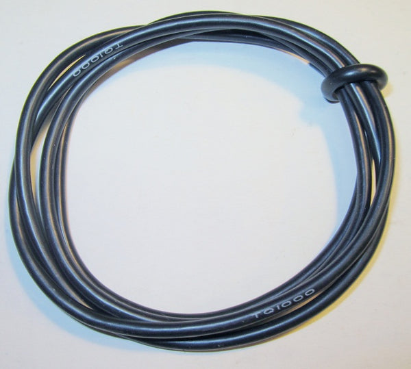 Coiled black cable with 'TQ' branding on a light gray background