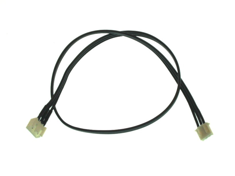 Black cable with connectors on a white background