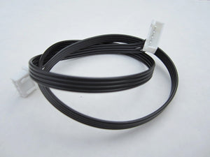 Black cable with white connectors on a white background