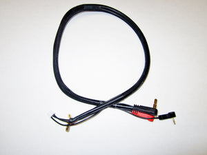 Black cable with connectors on a white background