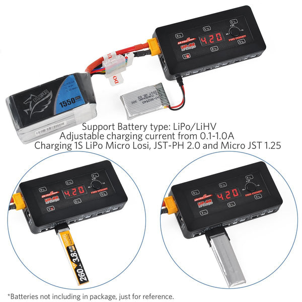 Echo Six Hobbies Ultra Power Technology Ultra Power - UPS6 25W 1S x 6 Compact DC Charger — Batteries & Chargers