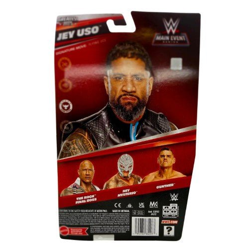 Echo six Hobbies WWE action figure packaging with Jey Uso on a red background