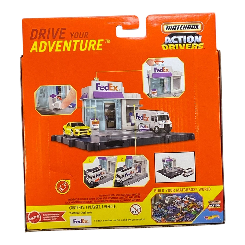 Matchbox Fedex Package Center - Action Drivers Vehicle Playset w/ Express Delivery Van