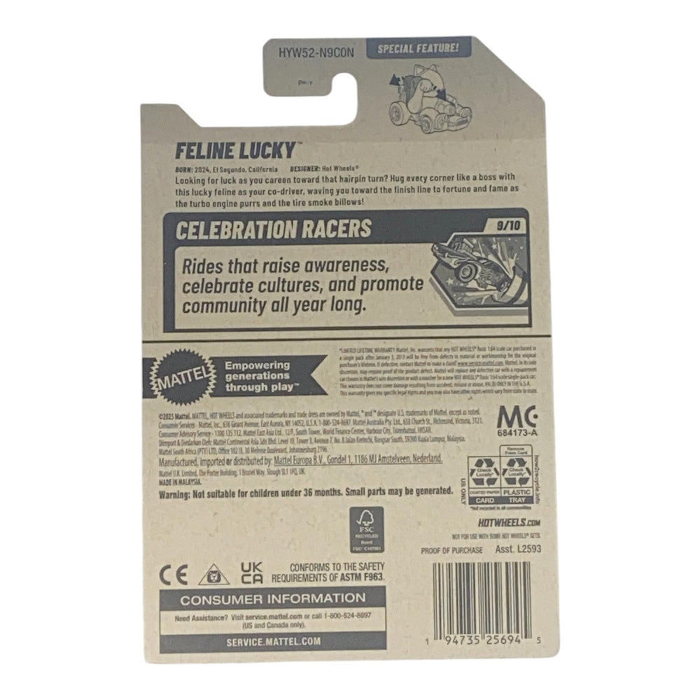Collectors World Toys Hot Wheels Feline Lucky | Celebration Racers Series 9/10