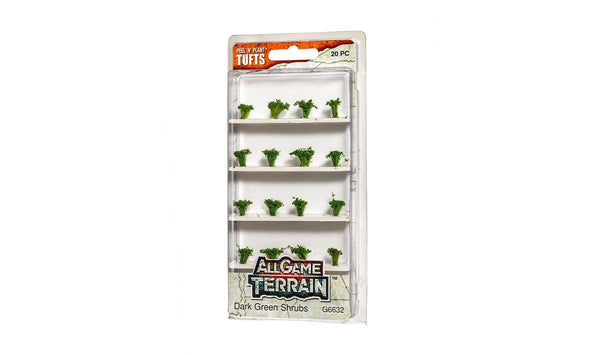 Woodland Scenics G6632 All Game Terrain Peel 'n' Plant Tufts Dark Green Shrubs