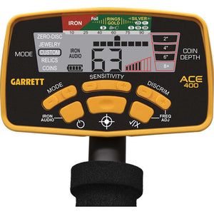 Garrett ACE 400 Metal Detector with 8.5 x 11 DD Waterproof Coil w/ Accessories