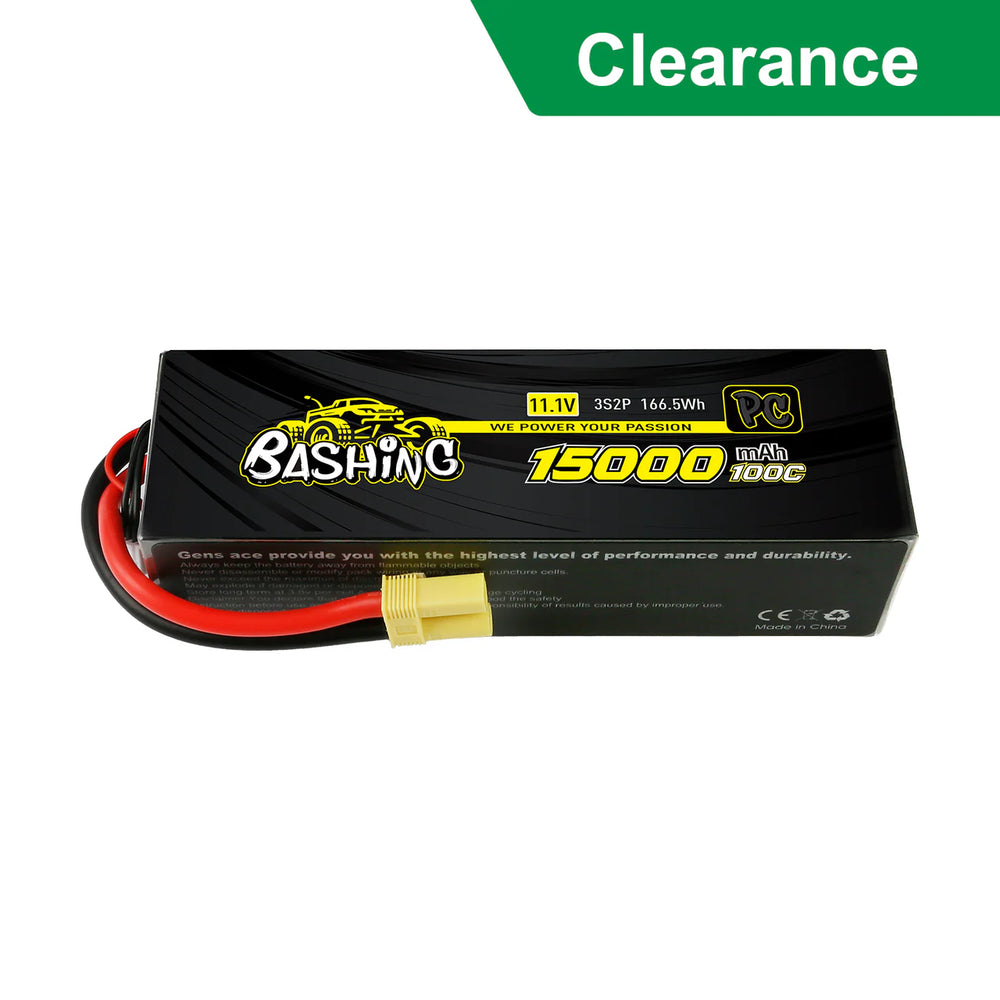 PowerHobby Gens Ace Bashing Pro 3s LiPo Battery Pack 100C 11.1V 15000mAh w/EC5 Connector