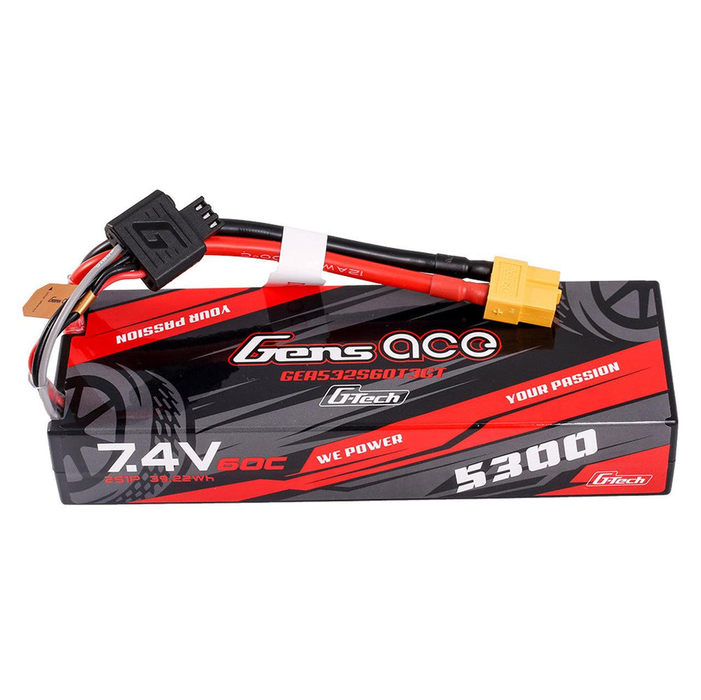 PowerHobby Gens Ace G-Tech Smart 2S LiPo Battery 60C(7.4V/5300mAh w/Universal Connector