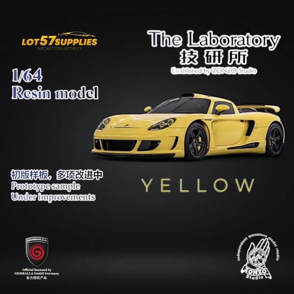 (Pre-Order) The Laboratory X Gemballa Mirage GT Yellow 1:64