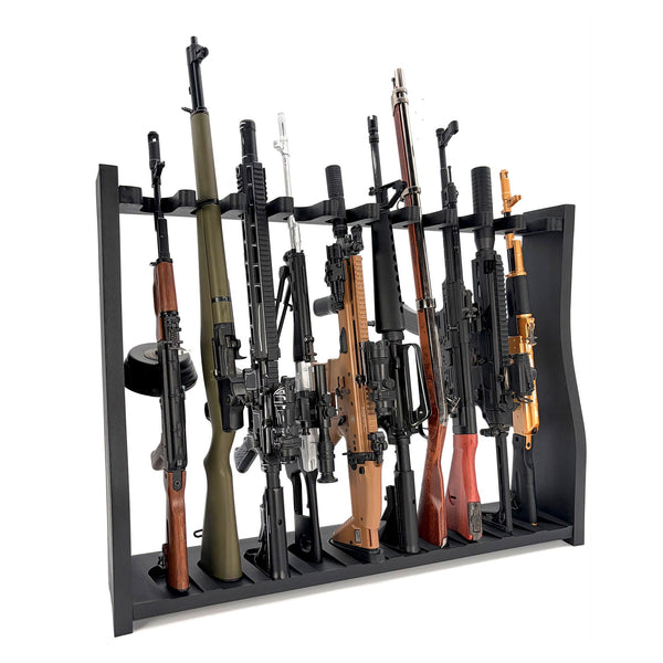 GoatGuns 1/3 Scale Die Cast 10 Slot Gun Rack, Black — Diecast Model Guns