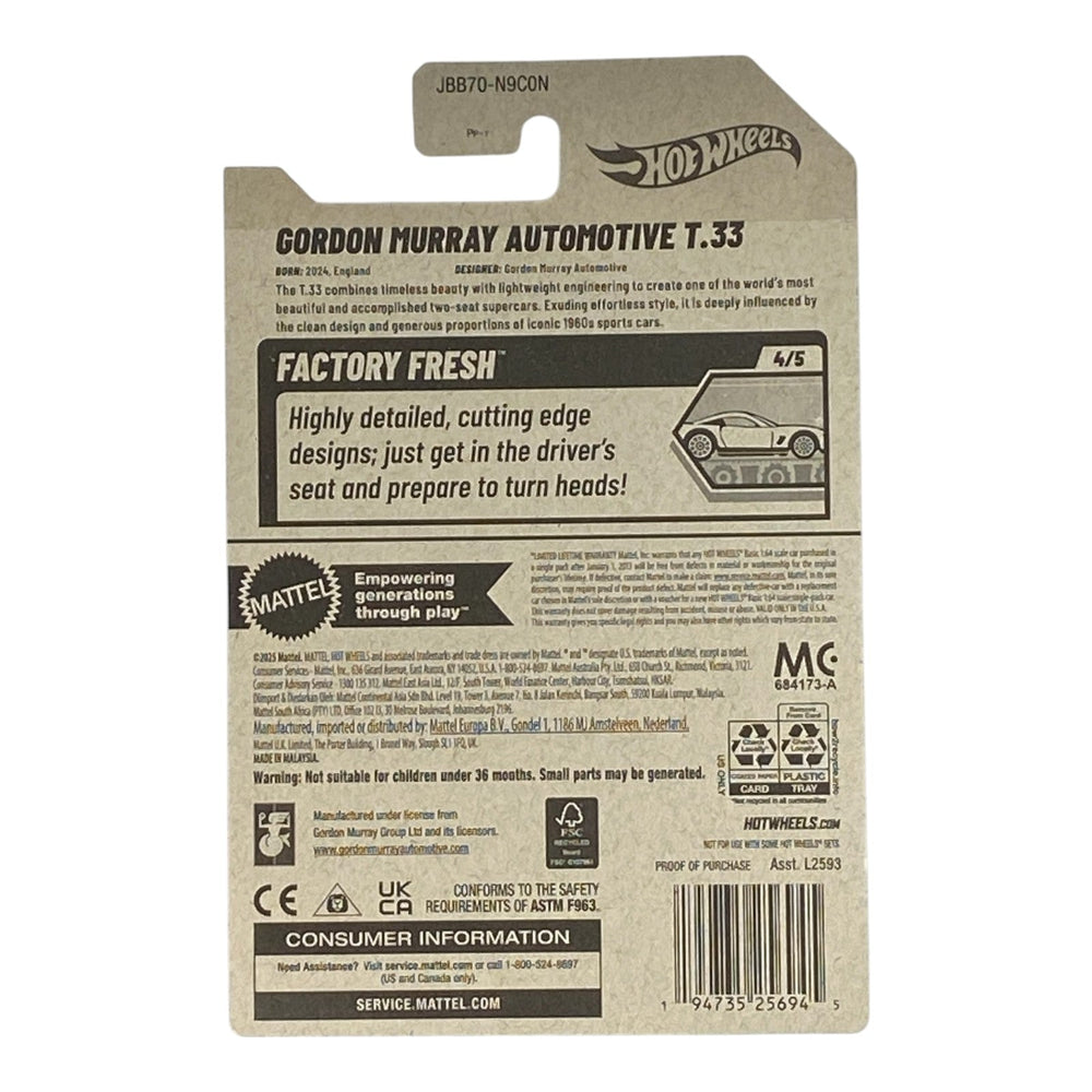Hot Wheels Gordon Murry Automotive T.33 - Factory Fresh Series 4/5
