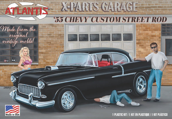 Atlantis Models 1:25 1955 Chevrolet Custom Street Rod - X-Parts Garage — Model Kit