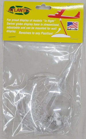 Atlantis Models Atlantis Clear Aircraft Swivel Display Base Stand (Bagged with Punched Header Card) — Plastic Model Kit