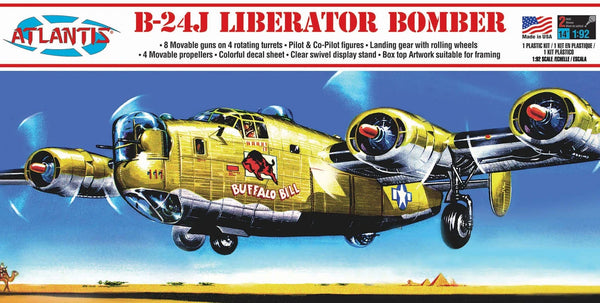 1:92 B-24J Liberator Bomber "Buffalo Bill" with Swivel Stand Plastic Model Kit