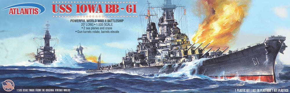 Atlantis Models 1:535 USS Iowa (BB-61) World War II Battleship — Plastic model kit