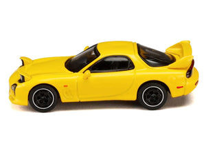 Mazda RX-7 (FD3S) RHD (Right Hand Drive) Yellow "Initial D" (1995-2013) Manga "Diorama Set Series" 1/64 Diecast Model Car by Hobby Japan