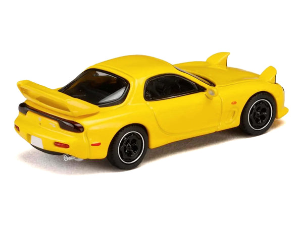 Mazda RX-7 (FD3S) RHD (Right Hand Drive) Yellow "Initial D" (1995-2013) Manga "Diorama Set Series" 1/64 Diecast Model Car by Hobby Japan