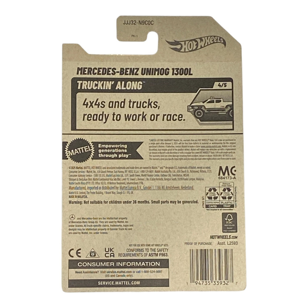 Collectors World Toys Hot Wheels Mercedes-Benz Unimg 1300L | Truckin' Along Series 4/5