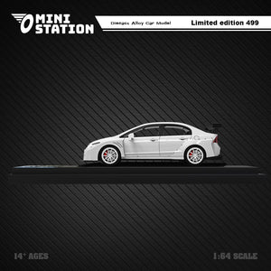Mini Station Honda Civic FD2 White Widebody 1:64