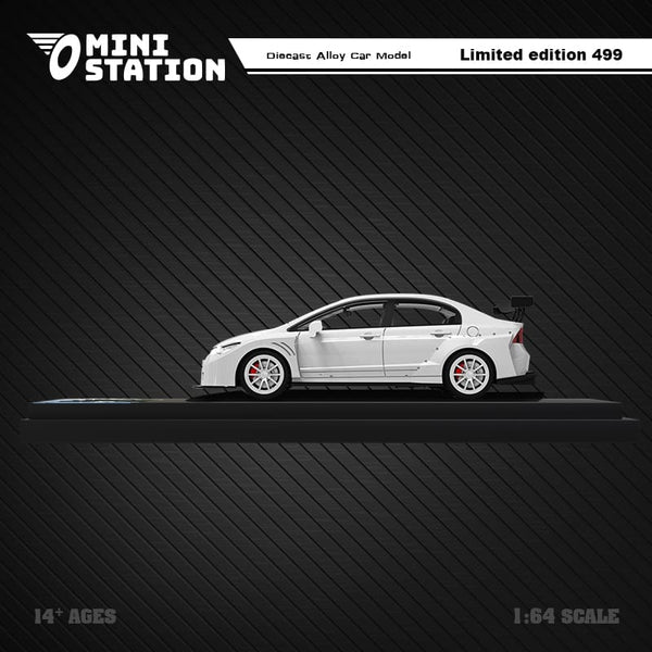 Mini Station Honda Civic FD2 White Widebody 1:64
