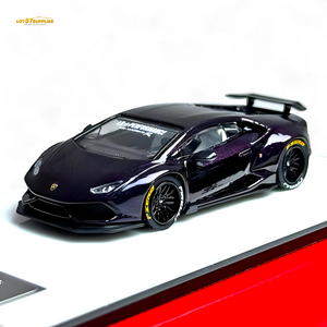 Black sports car model on a white background