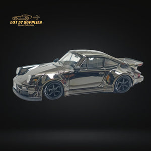 MC Porsche RWB 930 Chrome Gunmetal Gray Diecast 1:64