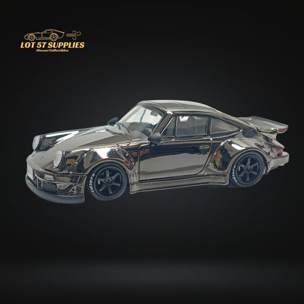 MC Porsche RWB 930 Chrome Gunmetal Gray Diecast 1:64