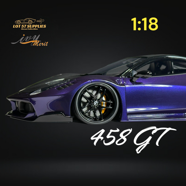 IVY MERIT 458 GT Purple LBWK LB Silhouette Resin 1:18 Scale