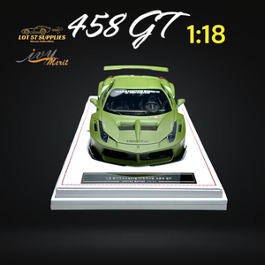 IVY MERIT 458 GT Fighter Green LBWK LB Silhouette Resin 1:18 Scale