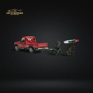 HobbyFans Toyota Land Cruiser 70 Series Red With Armor & Armor Launcher 1:64