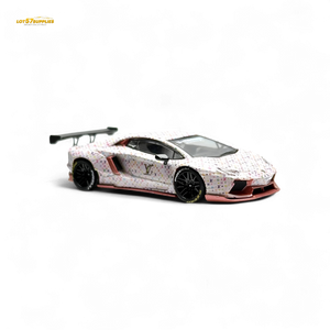 King Model Lamborghini Aventador LP700-4 LB 1.0 White LV Livery 1:64