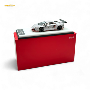 King Model Lamborghini Aventador LP700-4 LB 1.0 White LV Livery 1:64