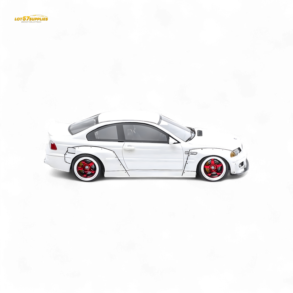 FLAME BMW M3 E46 Widebody Pandem in Pearlescent White Resin 1:64
