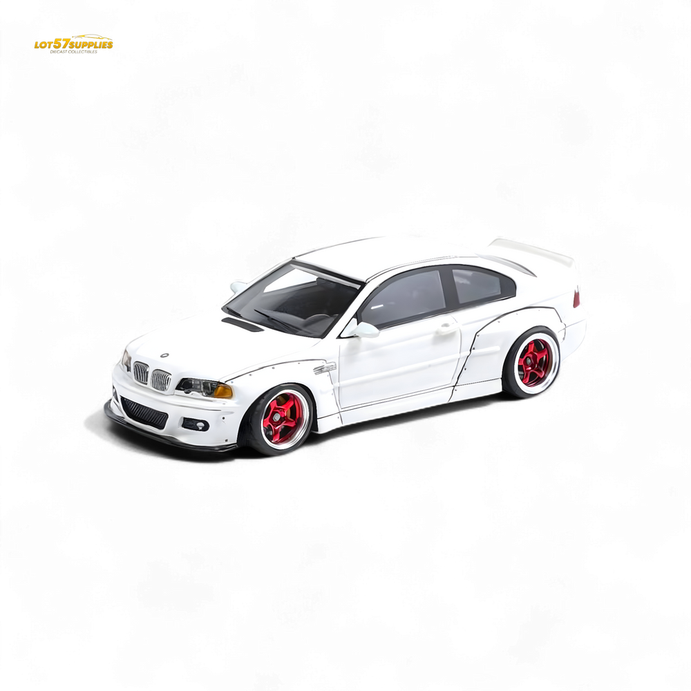 FLAME BMW M3 E46 Widebody Pandem in Pearlescent White Resin 1:64