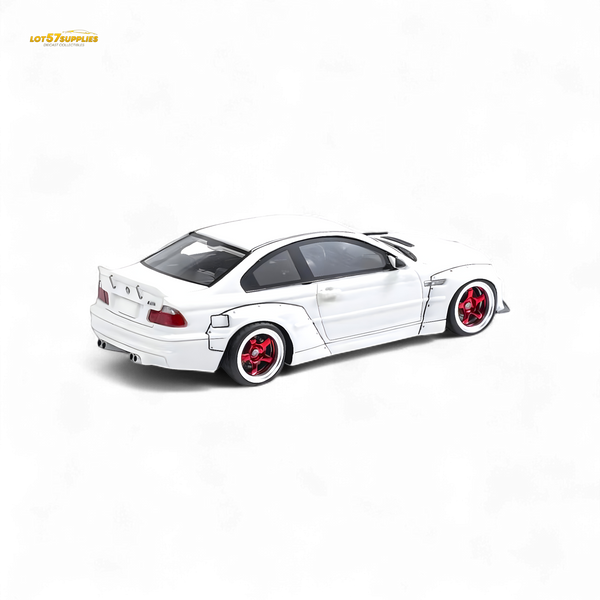 FLAME BMW M3 E46 Widebody Pandem in Pearlescent White Resin 1:64