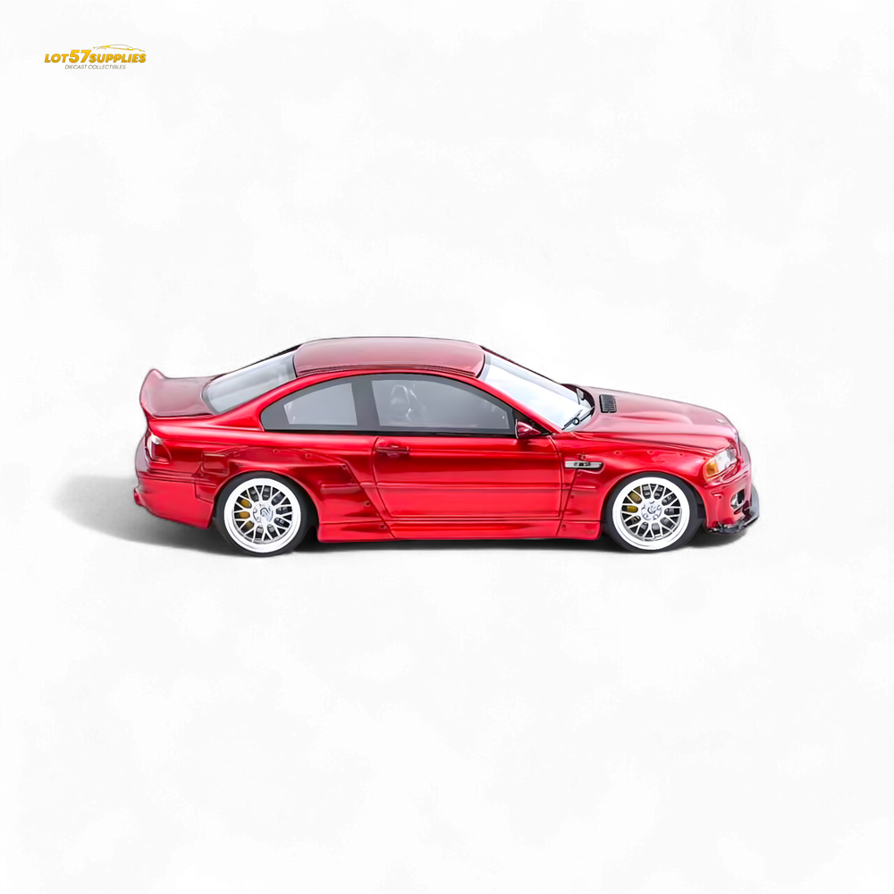 FLAME BMW M3 E46 Widebody Pandem in Metallic Red Resin 1:64