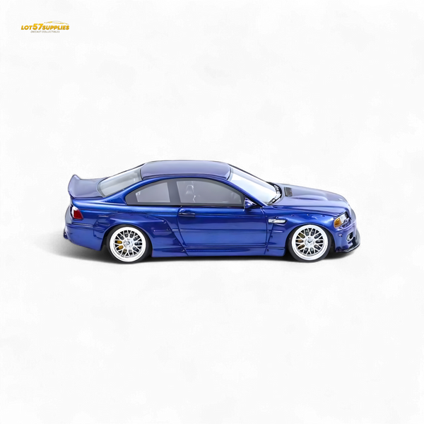 FLAME BMW M3 E46 Widebody Pandem in Metallic Blue Resin 1:64