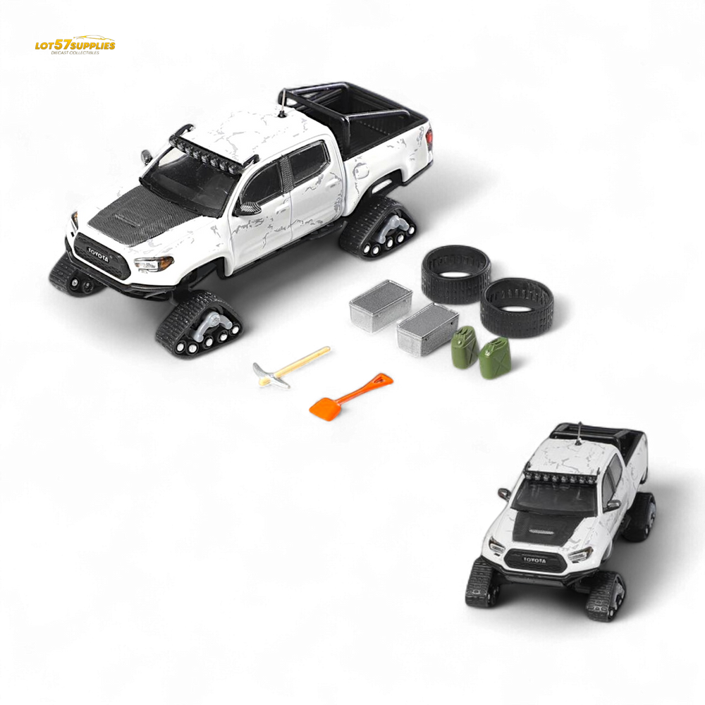 GCD Toyota TACOMA SNOW VERSION in White & 3PMSF Tires 1:64