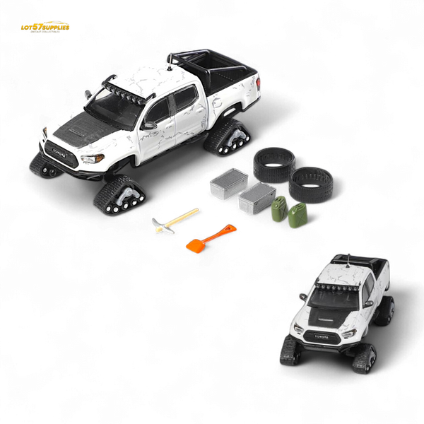 GCD Toyota TACOMA SNOW VERSION in White & 3PMSF Tires 1:64