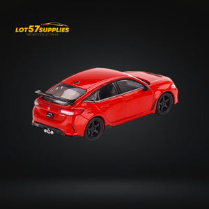 Mini-GT Honda Civic Type R Rallye Red 2023 W/ Advan GT Wheel #546 1:64 MGT00546