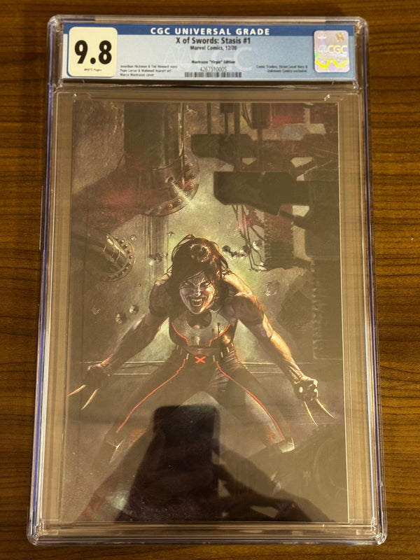 X OF SWORDS STASIS #1 MARCO MASTRAZZO UNKNOWN COMICS EXCLUSIVE VIRGIN VAR CGC 9.8 BLUE LABEL [IN STOCK]