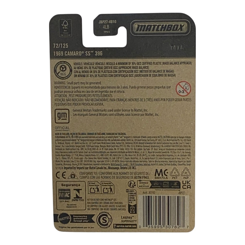 Matchbox 1969 Camaro SS 396 - 2025 Matchbox Series 72/125
