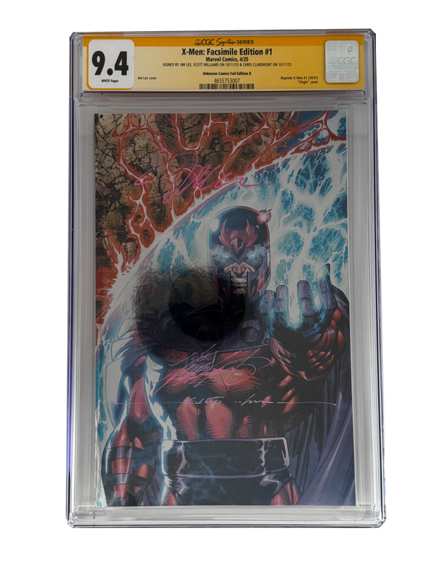 [TRIPLE SIGNED CGC YELLOW LABEL 4 PACK FOIL] X-Men 1991 #1 Facsimile Jim Lee | Claremont |  Williams Cover Var [Set #4]