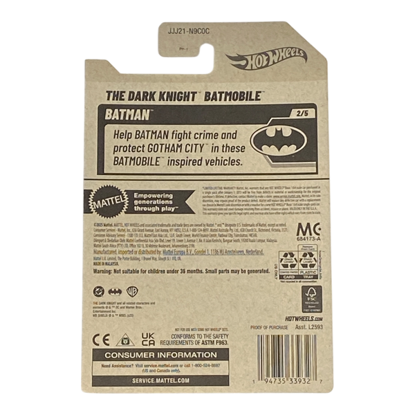 Hot Wheels The Dark Knight Batmobile - Batman Series 2/5 - Echo Six Hobbies