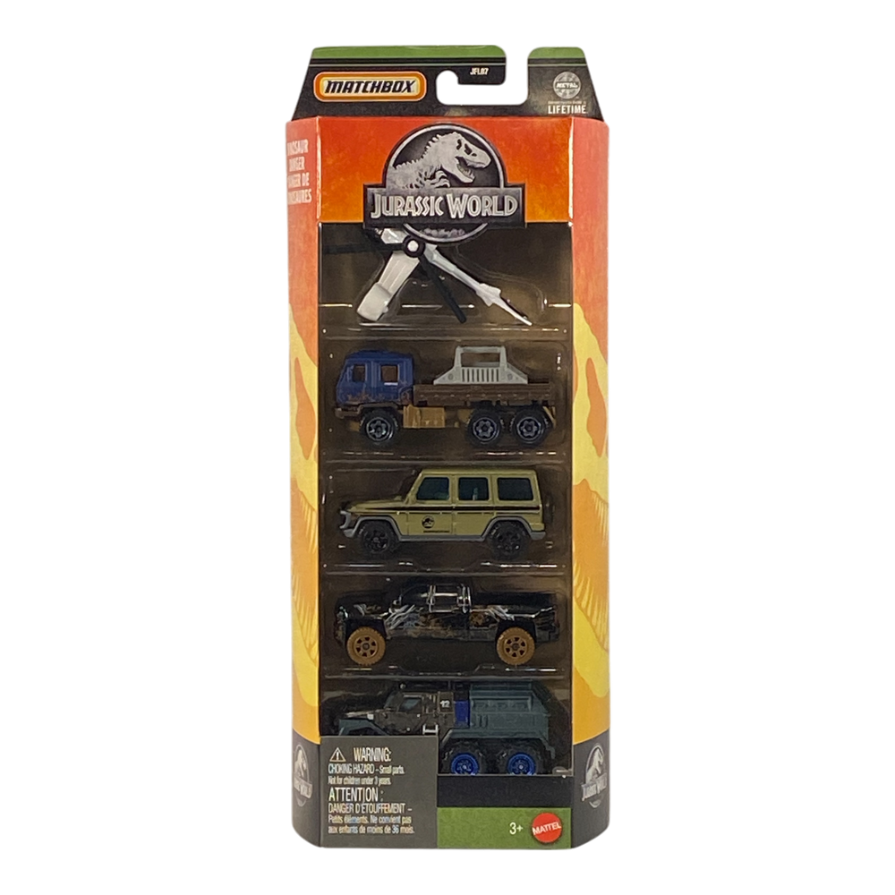 Collectors World Toys Matchbox Jurassic World Dinosaur Danger | 5 Pack Edition