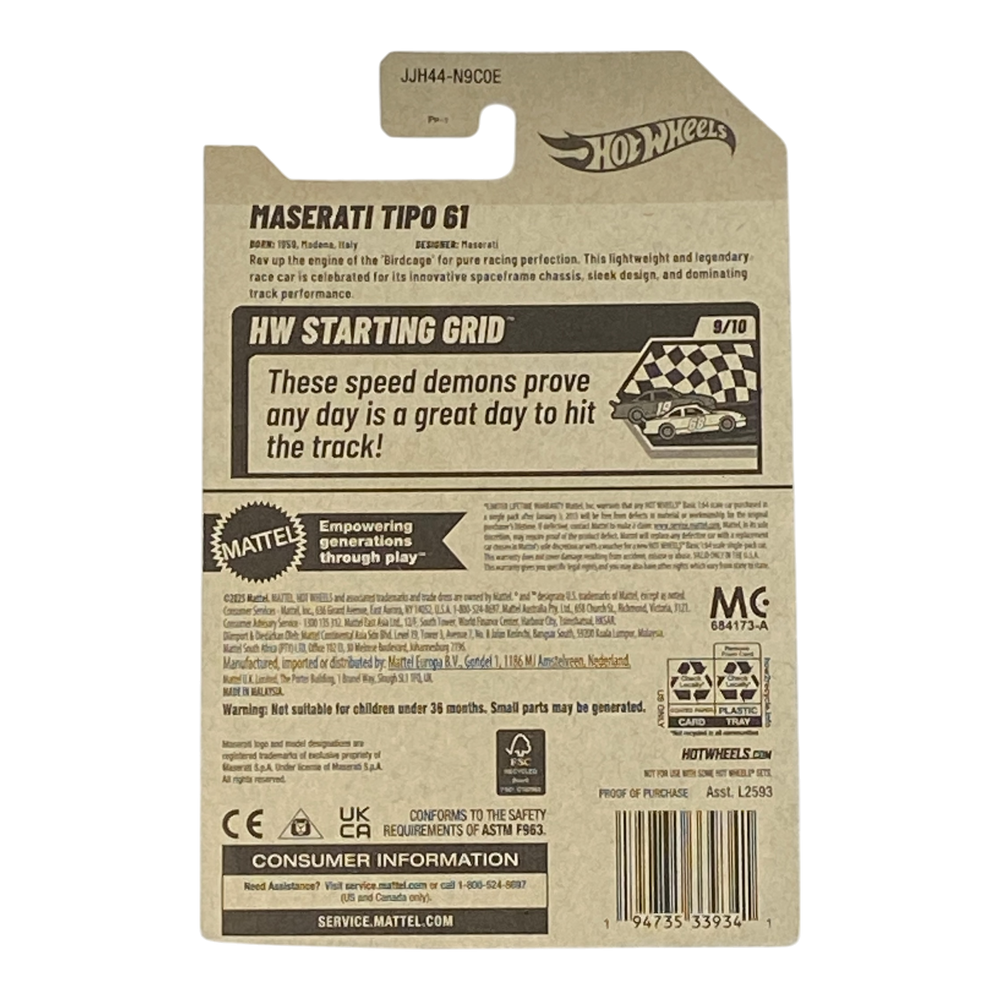 Collectors World Toys Hot Wheels Maserati Tipo 61 | Starting Grid Series 9/10