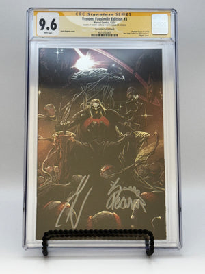 [SIGNED DONNY CATES | RYAN STEGMAN][FOIL] VENOM #3 UNKNOWN COMICS EXCLUSIVE FACSIMILE STEGMAN VIRGIN NYCC VAR [CGC 9.6 YELLOW LABEL][IN STOCK]