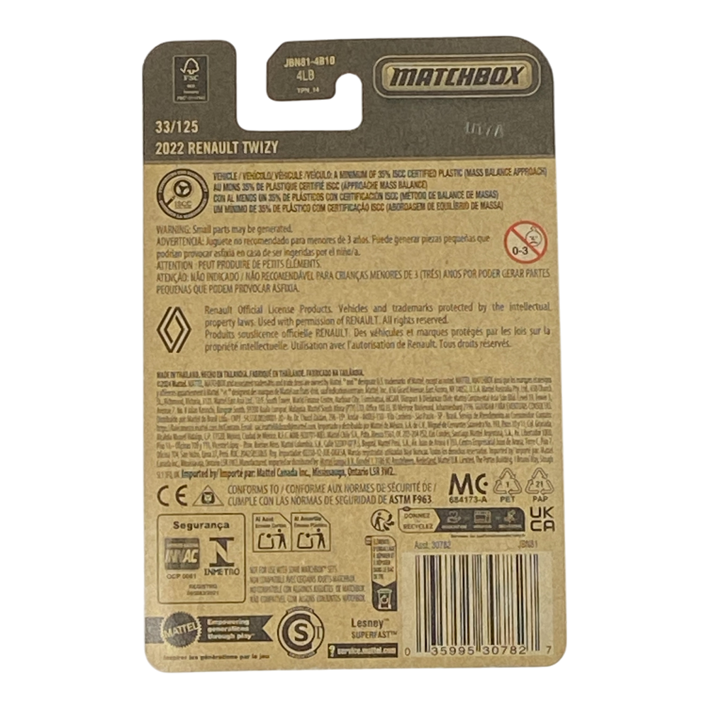 Collectors World Toys Matchbox 2022 Renault Twizy | 2026 Matchbox Series 33/125