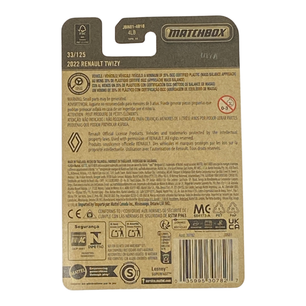 Collectors World Toys Matchbox 2022 Renault Twizy | 2026 Matchbox Series 33/125
