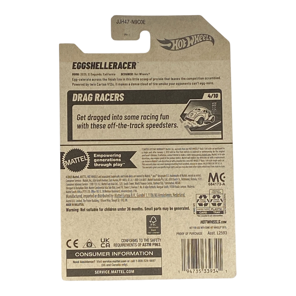 Collectors World Toys Hot Wheels EggShelleRacer | Drag Racers Series 4/10